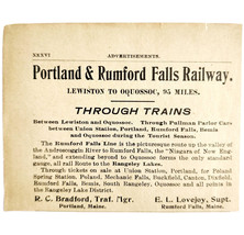 1906 Portland &amp; Rumford Falls Railway Advertisement Maine Railroad Train... - $19.99