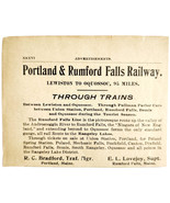 1906 Portland &amp; Rumford Falls Railway Advertisement Maine Railroad Train... - €17,15 EUR