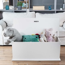 Tlweinuo Wood Storage Bench, Flip-Top Toy Storage Chest With Hidden, White. - £86.28 GBP