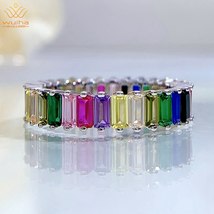 Luxury Solid 925 Sterling Silver Multicolor Created Moissanite Gemstone Wedding  - £21.45 GBP