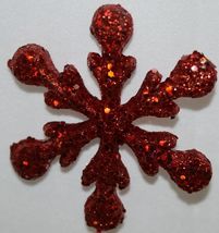 Tii Collections X6583 Red Glittery Decoration Snowflake image 3