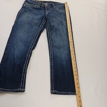 Most Wanted See Thru Soul Women's Blue Cropped Denim Jeans Size 27 (28×24) image 9