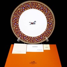 Hermes Cheval d&#39;Orient Dinner Plate 26 cm porcelain horse brown dinnerwa... - $578.39