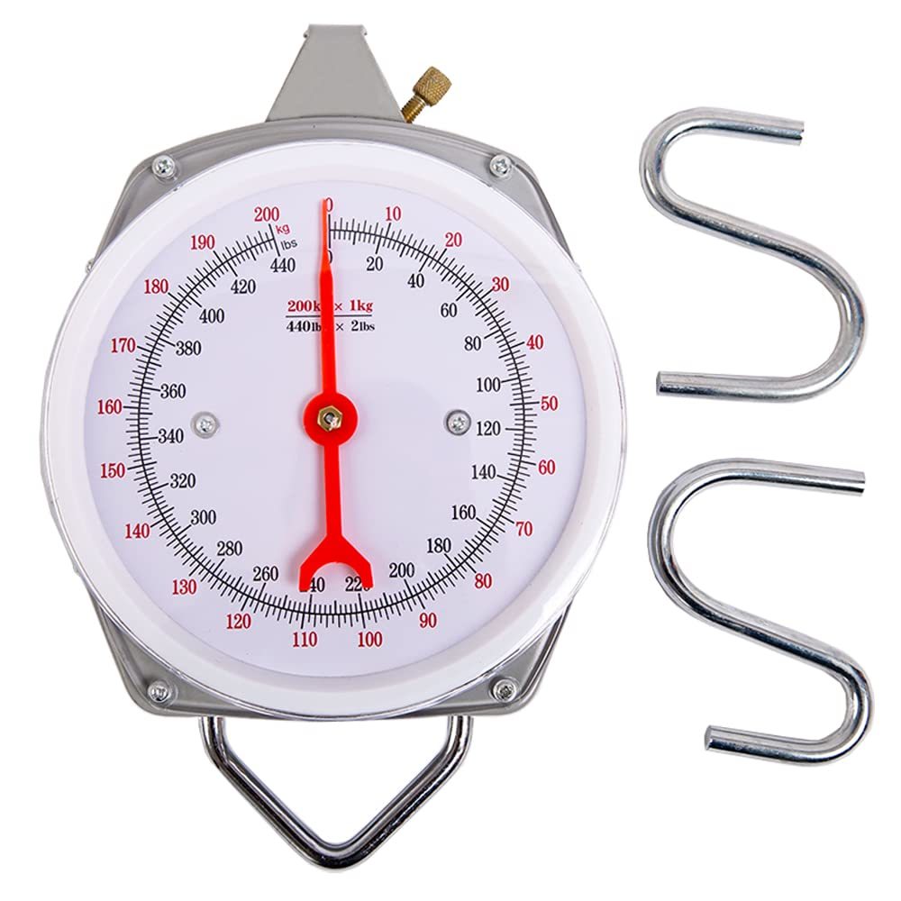 Spring Hanging Dial Scale, 440Lbs Industrial Hanging Scale, Spring Mecha... - $28.84