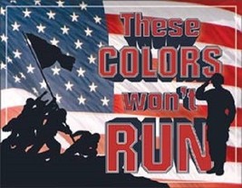 New These Colors Won&#39;t Run Decorative Metal Tin Sign Patriotic Military - £7.10 GBP