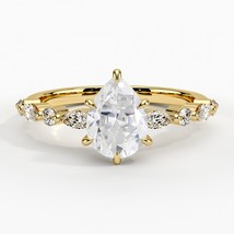 1.25 Carat Pear cut With Alternating round and marquise Moissanite diamo... - $253.22 CAD