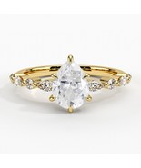 1.25 Carat Pear cut With Alternating round and marquise Moissanite diamo... - $253.66 CAD