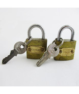 2 Small Metal Padlocks Heavy Duty 1&quot; Brass Box Locks Keyed Jewelry 2 Key... - £15.74 GBP