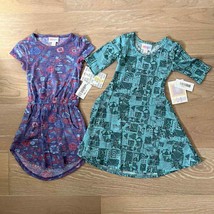 LuLaRoe Girl&#39;s Mae &amp; Adeline Dresses sz 2 NWT - £22.85 GBP