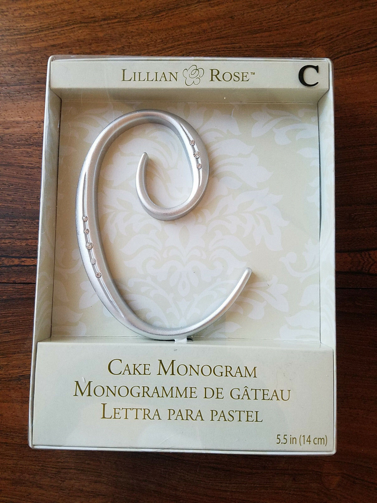 Cake Topper Wedding Lillian Rose Rhinestone Monogram Letter C Silver (NEW) - £7.70 GBP