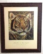 Tiger Picture Shadow In The Night Print By Ruane Manning With Frame 19x23 - £39.38 GBP