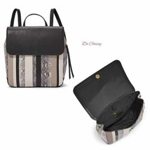 Fossil Claire Patchwork Leather Backpack SHB2305186 Black Python Snake NWT - £62.56 GBP
