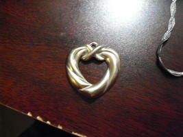 Fancy Vintage Sterling Silver Heart Shape Pendant or Charm - £19.42 GBP