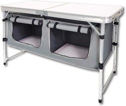 Outdoor Folding Table, Camping Folding Tables In White With 3, And Camping - £58.00 GBP