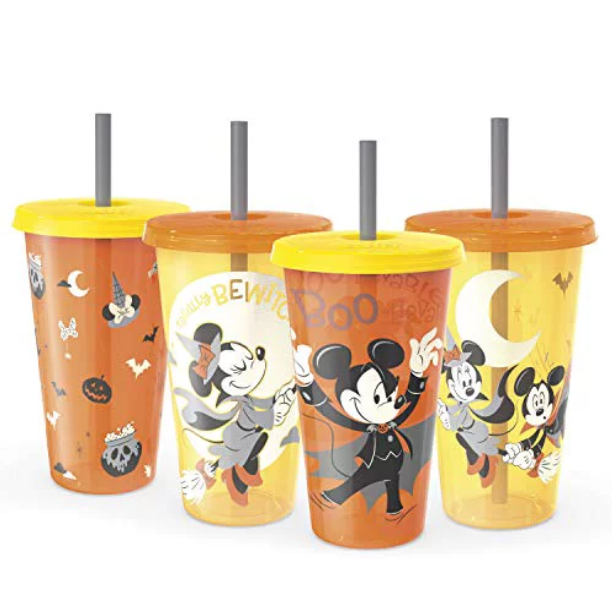 Four (4) ~ Zak  ~ 24 oz Glow in the Dark Halloween Cups ~ Disney ~ Mickey Minnie - $26.18
