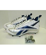 Reebok NFL Equipment Play Dry Football Cleats Mens Size 17 Silver &amp; Blue... - £27.24 GBP