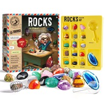 Rock Collection For Kids, 16Pcs Rocks & Minerals, Real Gemstones And Crystals, R - £20.77 GBP