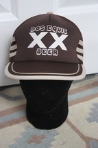 Vtg Dos Equis XX Beer AJM Brown Adjustable Snapback Foam Mesh Trucker Hat - $14.02