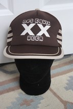 Vtg Dos Equis XX Beer AJM Brown Adjustable Snapback Foam Mesh Trucker Hat - £10.53 GBP