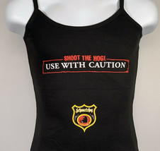 Schwartzhog Shoot the Hog Use with Caution Tank Top Shirt Womens Juniors Medium  - £17.11 GBP