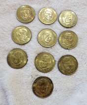Vintage 2000 SUNOCO Presidential Coin Series Set of 10 Brass Coins - £4.75 GBP