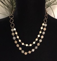Shades of Tan &amp; Nude Beaded Necklace 21&quot; - £11.01 GBP