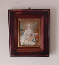 Antique Miniature Portrait of an 18th C. French Lady - £155.28 GBP