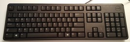 Tested Black Dell KB212-B Wired USB PC Computer Keyboard w/ Risers - £3.96 GBP
