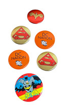 Lot of 5 DC Comics Metal Pinbacks 2003 2006 2007 2011 Superman Batman DC Nation - $10.95