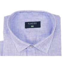 Men's Ciazzo Turkey 100% Linen Breathable Shirt Short Sleeves #Linen 65 Lavender image 7