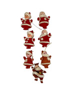 Santa &amp; Mrs Claus Flocked Mica Plastic Christmas 7 Ornaments Blow Mold A... - £51.68 GBP
