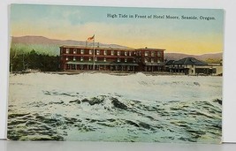 Seaside Oregon, High Tide in Front of Hotel Moore Waves Beach c1910 Postcard K5 - £7.88 GBP