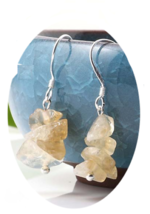 Yellow Citrine Stone Chips Dangle Earrings Color Crystal JL710 Jewelry Womens - £5.98 GBP