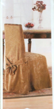 Gold Scroll Chenille Tie-Back 6-PC Dining Room Chair Covers - £62.54 GBP