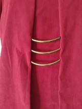 Vintage Scarlett Red Velvet Jacket Dress Womens Size 14P Gold Links One Piece - £19.77 GBP