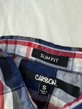 Carbon Slim Fit Men's Multicolor Button Up Plaid Pockets Shirt Long Sleeve S image 4