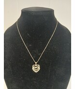 Vintage 9.25 Sterling Silver Chain And Double Heart  Pendant Necklace 18&quot; - $589.25 MXN