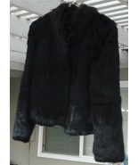 Nice Gently Used  Vintage Black Rabbit Fur Coat, EXCELLENT CONDITION - £115.97 GBP