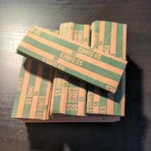 100  Ten Cent - Dime - Flat Paper Coin Wrappers \ tubes for dimes - £3.15 GBP