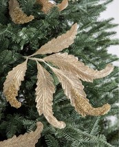 Gilded Gold Acanthus Picks Set Of 12 Christmas Tree Decoration Handcrafted - £253.20 GBP