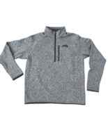 Mens Patagonia Large Long Sleeve 1/4 Zip Pullover Gray Polyester Sweater - $39.59