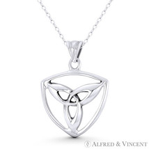 Trinity-Knot / Triquetra Symbol .925 Sterling Silver Irish Celtic Charm Pendant - £22.26 GBP+