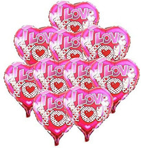 Set of 10 Heart Foil &#39;I Love You&quot; Balloons, Engagement Wedding Party Decorations - £13.15 GBP