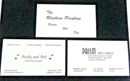 3 Buddy Holly Business Cards, Facsimile Reproductions of the Original Cards - $19.75