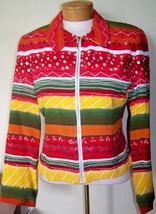 Lorizoni Show Crystal Bright Sunset Colors Striped Rail Show Jacket Extra Small - £60.09 GBP