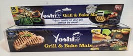 Yoshi Reusable Grill and Bake Nonstick BBQ Mats 2 Pack  New - £7.64 GBP
