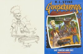 Tim Jacobus SIGNED Goosebumps Original Art Sketch R.L. Stine Say Cheese &amp; Die! - £116.76 GBP