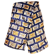 Butterfly Print Rectangle Scarf Blue Yellow Brown No Stains 58x13&quot; - £10.46 GBP