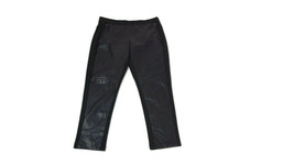 RAFAELLA Womens Black Knit &amp; Faux Leather Pants w/Side Zippers Elastic Waist 18W - £13.60 GBP