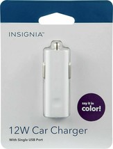 New Insignia 12W Usb Car Charger Purple / White Cell Phone Universal 5v/2a - £3.71 GBP